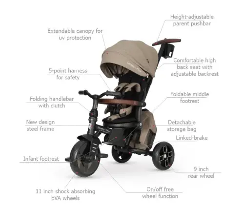 Tricycle Qplay Comfo Max Coffee