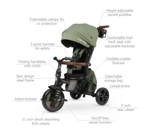 Tricycle Qplay Comfo Max Green