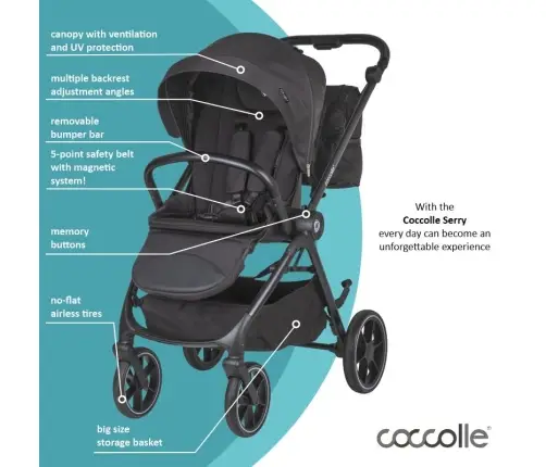 Travel system 2in1 Coccolle Serry Jet black