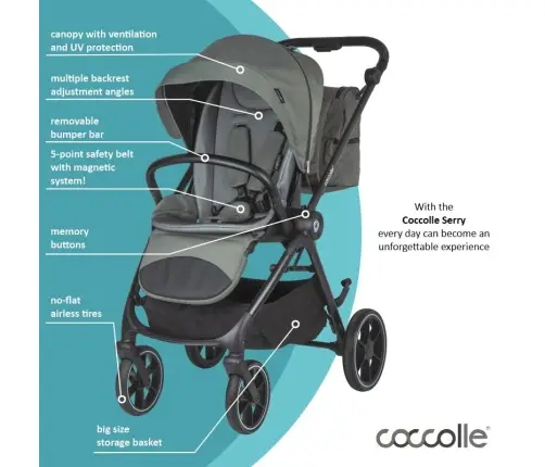 Travel system 2in1 Coccolle Serry Moss green