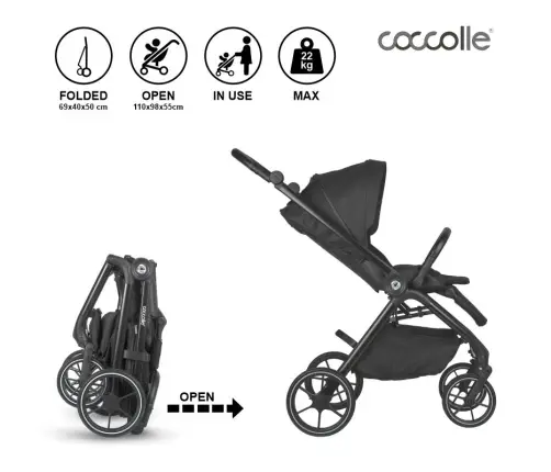 Travel system 2in1 Coccolle Serry Jet black