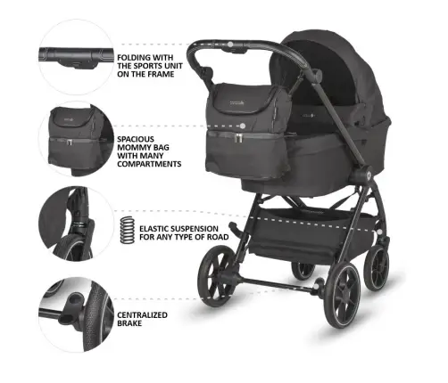 Travel system 2in1 Coccolle Serry Jet black
