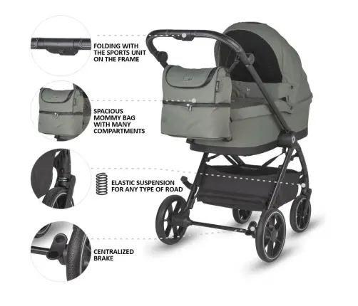 Travel system 2in1 Coccolle Serry Moss green