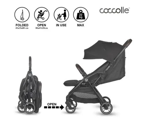 Autofold Sport Stroller Coccolle Arella Jet black