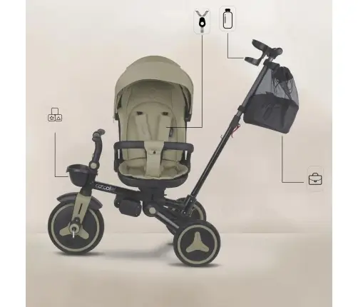 Coccolle Urbio Plus foldable tricycle Basil Green
