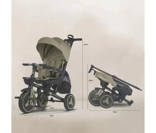 Coccolle Urbio Plus foldable tricycle Basil Green