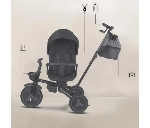 Coccolle Urbio Plus foldable tricycle Jet Black