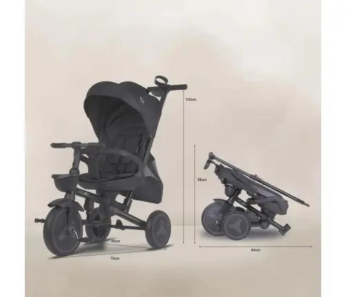 Coccolle Urbio Plus foldable tricycle Jet Black