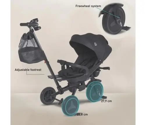 Coccolle Urbio Plus foldable tricycle Jet Black