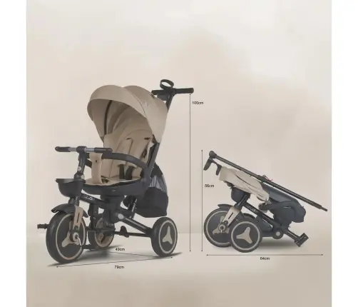 Coccolle Urbio Plus foldable tricycle Mocha Beige