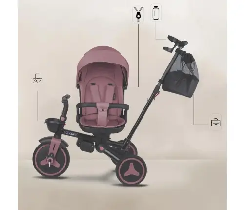 Coccolle Urbio Plus foldable tricycle Smoked Pink