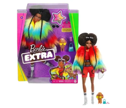Barbie Extra Doll-Rainbow Coat GVR04