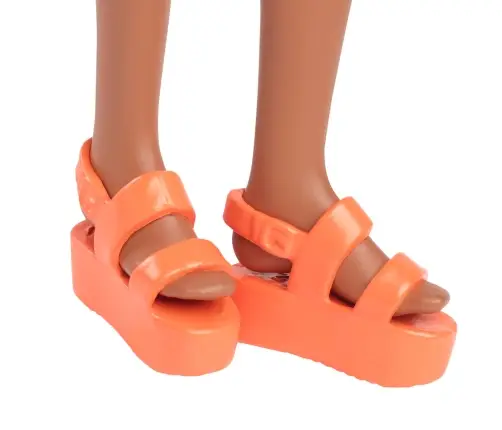 Barbie Fashionistas Doll - Pink & Orange Check Dress HYT91