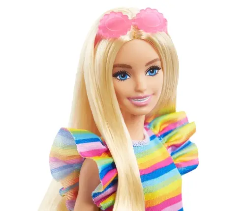 Barbie Fashionistas Doll - Tiered Dress and Braces (New pack.) HPF73