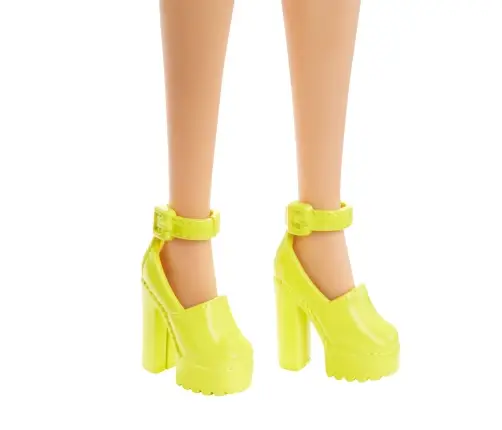 Barbie Fashionistas Doll - Tiered Dress and Braces (New pack.) HPF73