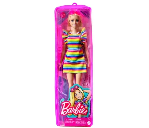 Barbie Fashionistas Doll - Tiered Dress and Braces (New pack.) HPF73