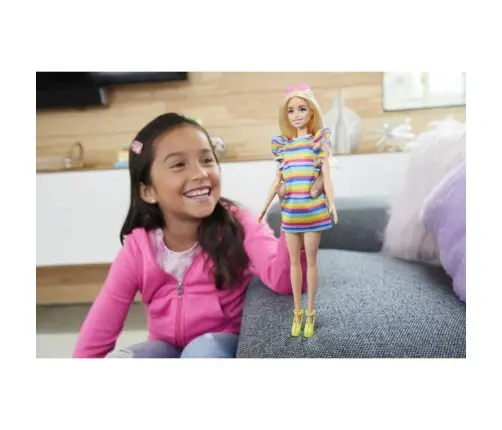 Barbie Fashionistas Doll - Tiered Dress and Braces (New pack.) HPF73