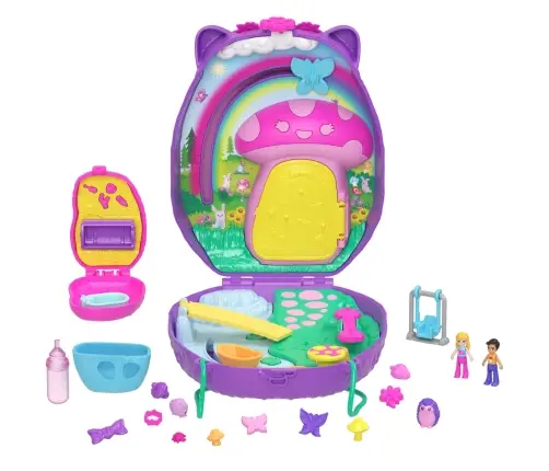 Polly Pocket Large Wearable Compact - Hedgehog Mama & Baby JBJ91