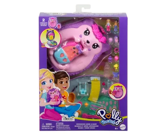 Polly Pocket Large Wearable Compact - Hedgehog Mama & Baby JBJ91