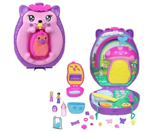 Polly Pocket Large Wearable Compact - Hedgehog Mama & Baby JBJ91