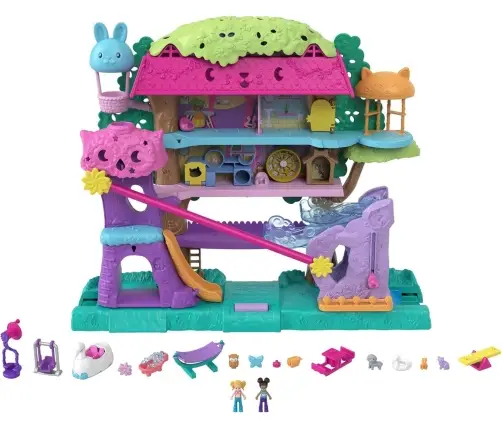 Polly Pocket Pollyville Pet Party Treehouse HHJ06