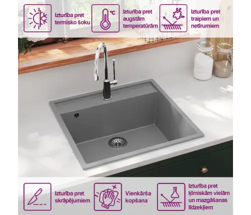 Köögivalamu Ülevooluavaga, Hall, Graniit