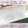 Virtuves Izlietne Balts 78 X 47 X 20.5 Cm Granīts Vidaxl