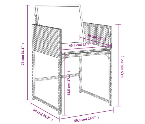 5-Osaline Aiamööbli Komplekt Patjadega, Hall, Polürotang