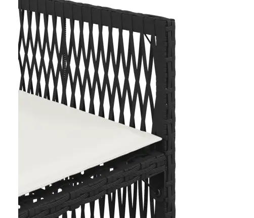 17-Osaline Aia Söögimööbli Komplekt Patjadega, Must, Polürotang