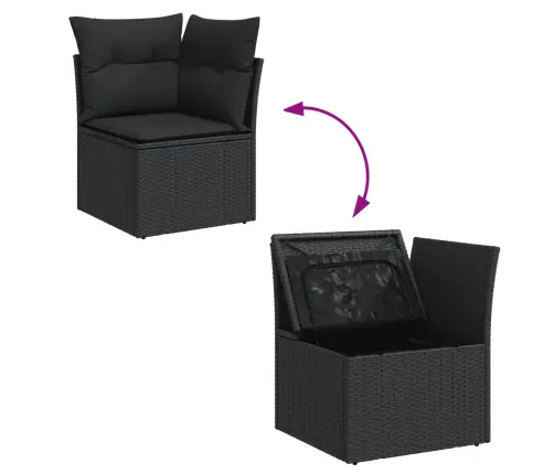 11-Osaline Aiadiivani Komplekt Patjadega, Must, Polürotang