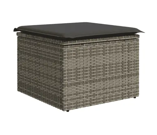 11-Daļīgs Dārza Dīvāna Komplekts Ar Matračiem, Pelēks Pe Pinums Vidaxl