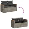 5-Osaline Aiamööblikomplekt Istmepatjadega, Polürotang, Hall