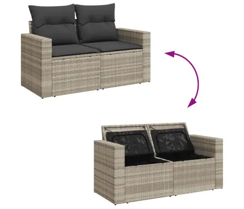 8-Osaline Aiadiivani Komplekt Patjadega, Helehall, Polürotang