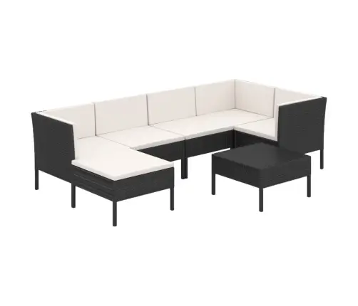 7-Daļīgs Dārza Atpūtas Mēbeļu Komplekts, Melna Pe Rotangpalma Vidaxl