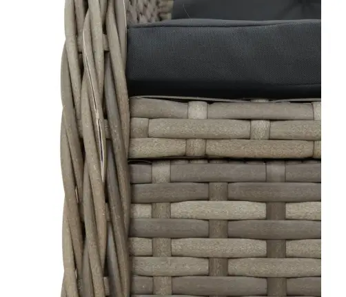7-Daļīgs Dārza Mēbeļu Komplekts, Matrači, Pelēka Pe Rotangpalma Vidaxl