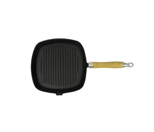 Ketaus Keptuvė Griliui Su Medine Rankena 20X20 Cm