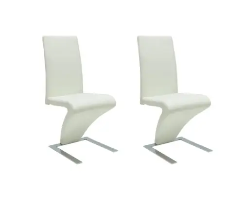 Virtuves Krēsli, 2 Gab., Balta Mākslīgā Āda Vidaxl