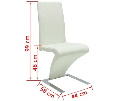 Virtuves Krēsli, 2 Gab., Balta Mākslīgā Āda Vidaxl