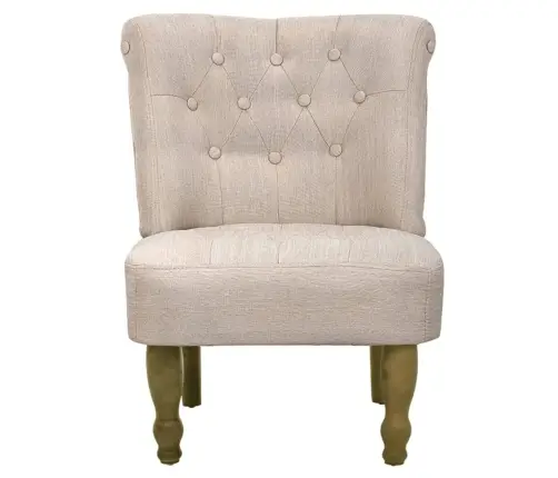 Atpūtas Krēsls, Franču Stils, Krēmkrāsas Audums Vidaxl