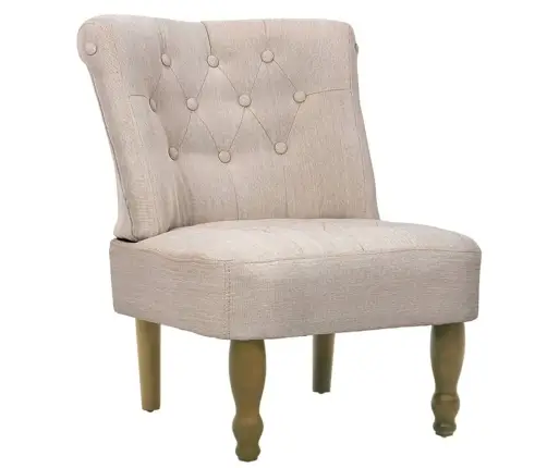 Franču Stila Atzveltnes Krēsli, 2 Gab., Krēmkrāsas Audums Vidaxl