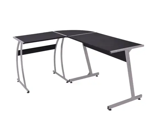 Stūra Galds, L-Forma, Melns Vidaxl