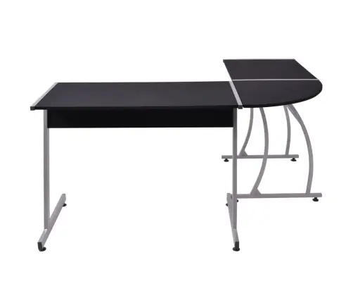 Stūra Galds, L-Forma, Melns Vidaxl