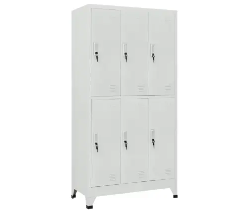 Persirengimo Spintelė, 6 Skyrių, Plieninė, 90X45X180 cm Pilka