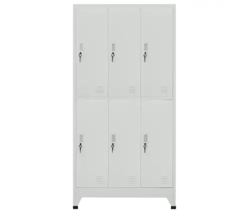 Persirengimo Spintelė, 6 Skyrių, Plieninė, 90X45X180 cm Pilka