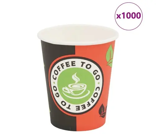 Vienreizējās Lietošanas Krūzes, 1000 Gab., 240 Ml (8Oz), Papīrs Vidaxl