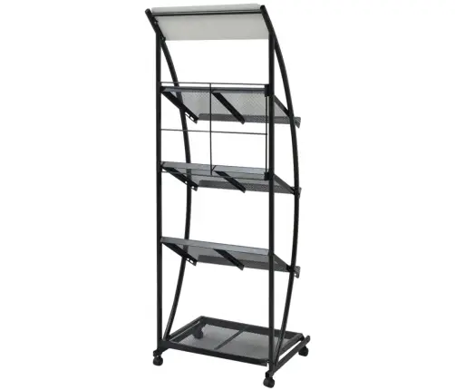 Žurnalų Laikiklis, 47X40X134cm Juoda Ir Balta, A4