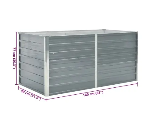 Kõrgendatud Peenrakast 160 X 80 X 77 cm Tsingitud Teras, Hall