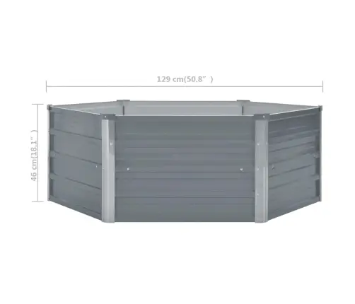 Kõrgendatud Peenrakast 129 X 129 X 46 cm Tsingitud Teras Hall