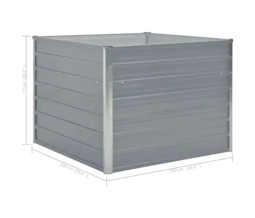 Puķu Kaste, 100X100X77 Cm, Pelēka, Cinkots Tērauds Vidaxl