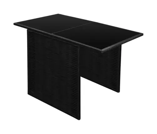 3-Osaline Aiamööblikomplekt Patjadega, Polürotang, Must